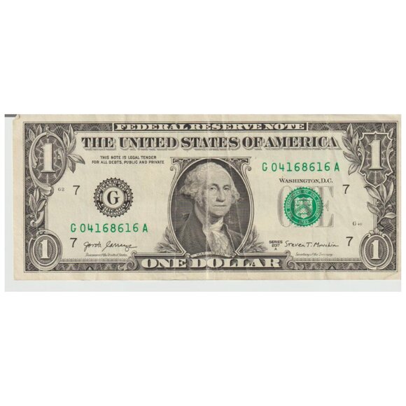 $1.00 Fancy Note – Serial #G04168616A – Repeating 6’s - Picture 1 of 2